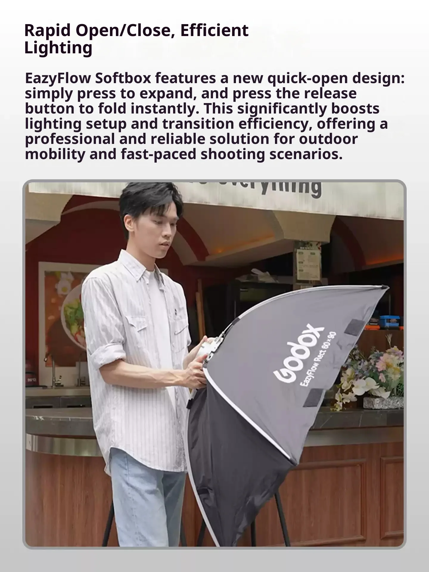 고독스 이지플로우 시리즈 접이식 소프트박스 보웬스 마운트 휴대용 퀵 세팅 조명 디퓨저 (사진 스튜디오 플래시 LED 조명용)