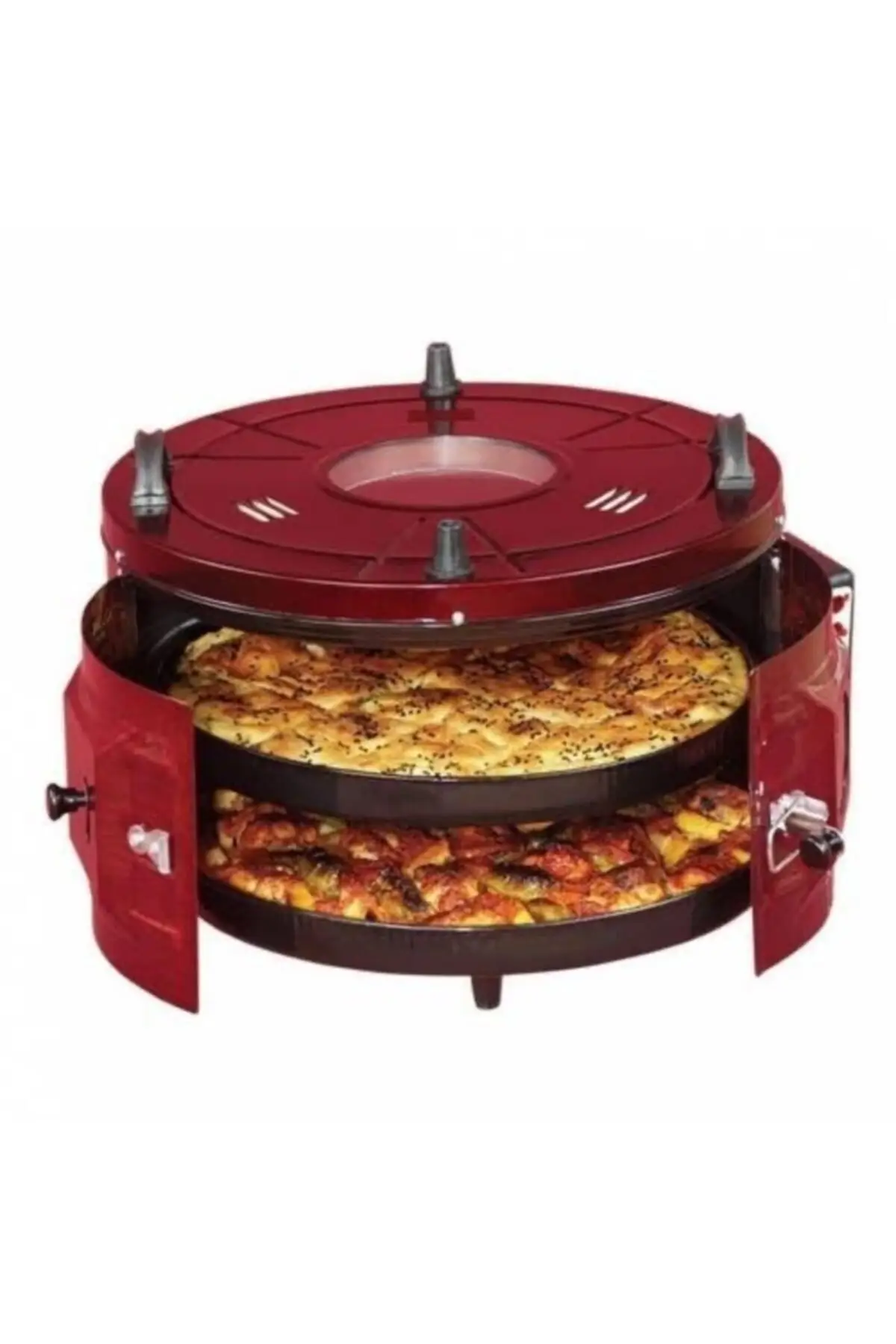 Turbo Double Tray Oven-trays Emaya Ovendouble Tray Round Drum Oven Electric Oven Multifunctional Durable Mini Intelligent Timing