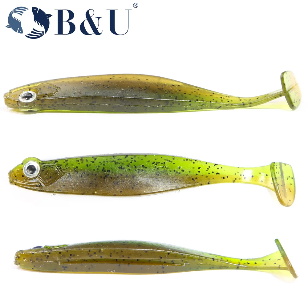 Фото Мягкая рыболовная приманка B & U Shad T-tail, 6,5 см №4