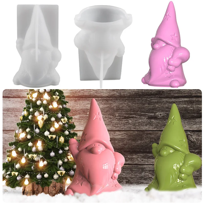 New DIY Crystal Epoxy Mold Santa Claus Snowman Candle Silicone Molds Soap Christmas Tree Candle Making Set Home Decoration Gifts