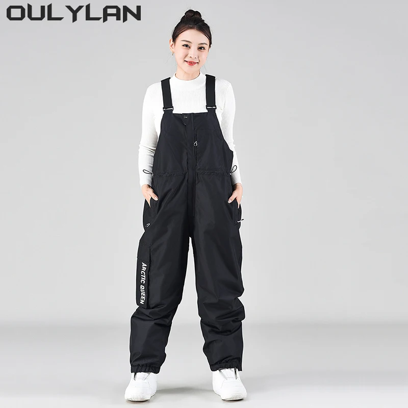 

Oulylan Ski Bib Pants Women Men Waterproof Windproof Thick Thermal Winter Outdoor Sports Snowboarding Pants Overalls