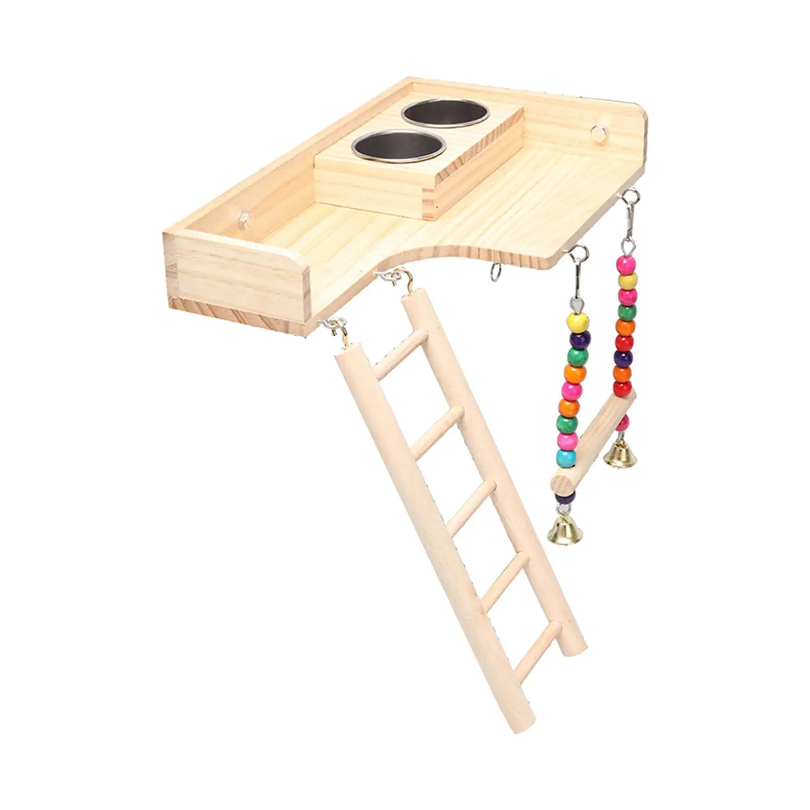 Pet Bird Parrot Playground Wooden Bird Ladder Interactive for Parakeets Cockatiels