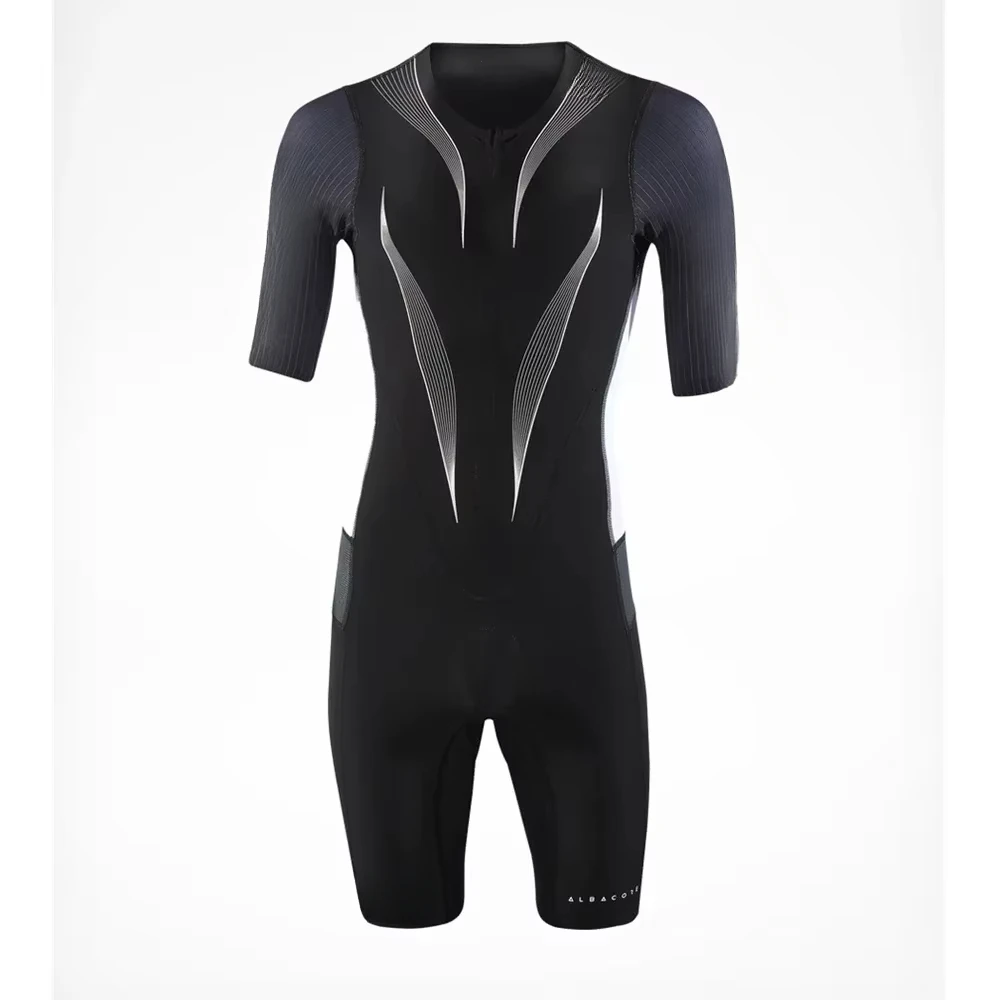 Huub Triathlon Race Suit Mens Pro Team Sport Cycling Speedsuit Sportswear Wetsuit For Swimming/bike/run Short Sleeve Jumpsuit