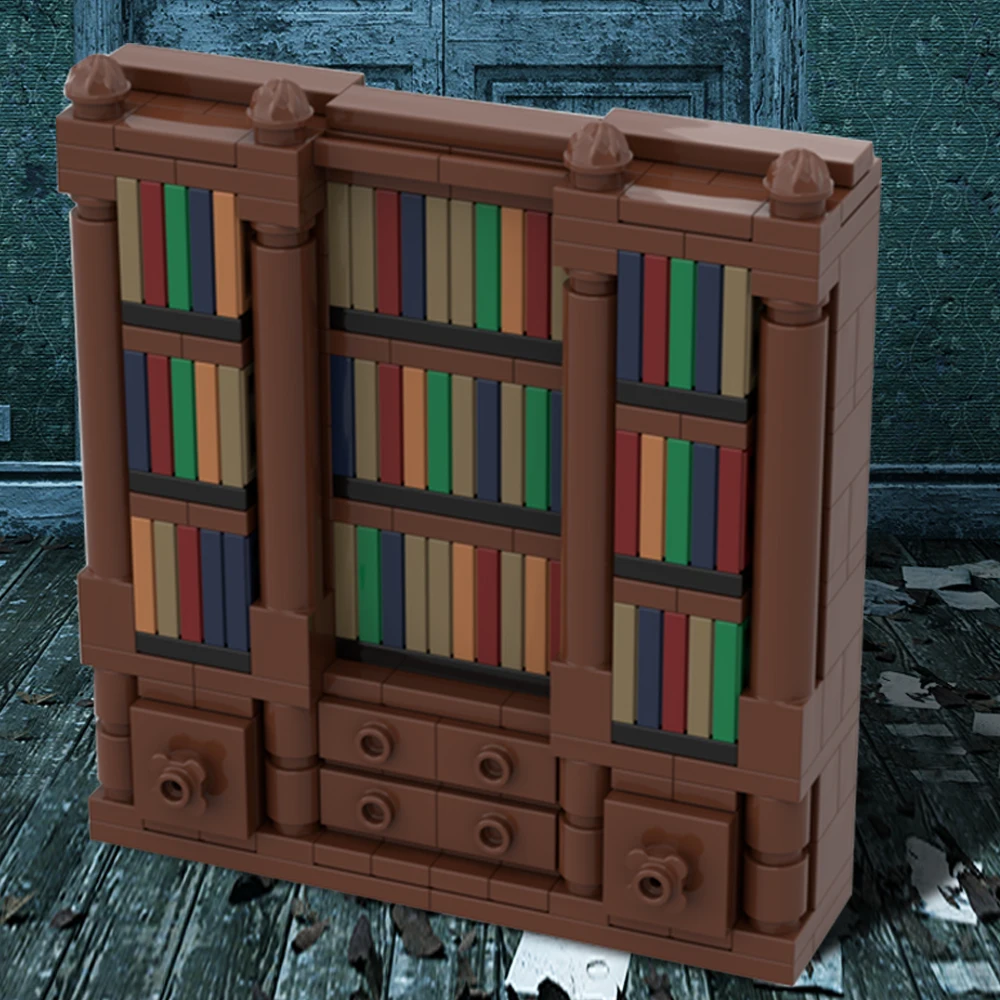 

MOC-117704 Creative Book Shelf Bookcase Bookcase Bricks Work Furniture Model Building Block Kids Toy Birthday Christmas Gift