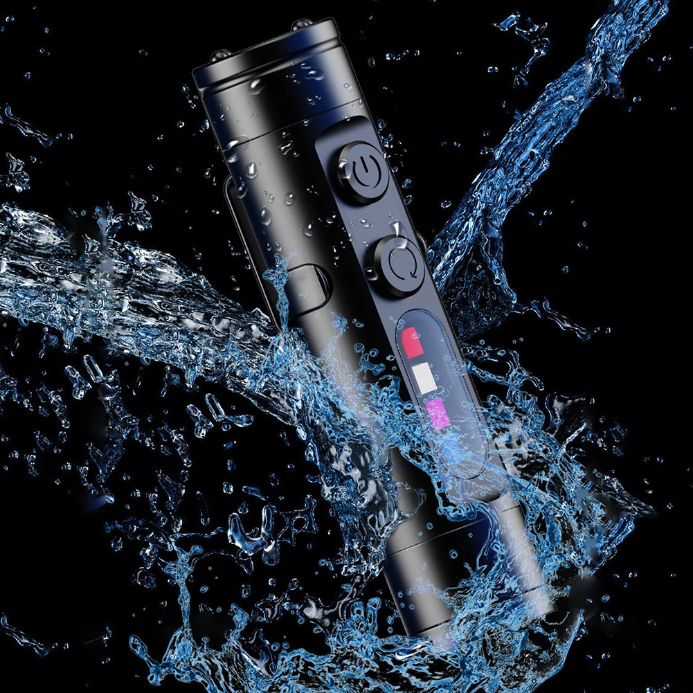 LED Tactical Flashlight with Hat Clip Super Bright Flashlight for Hiking (Black)