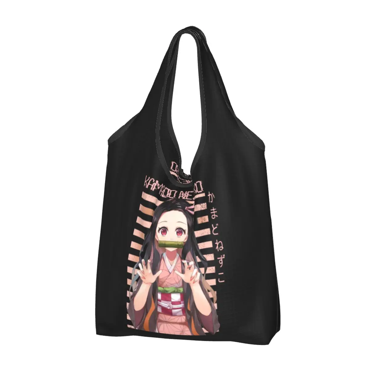 

Reusable Kamado Nezuko Shopping Bags for Groceries Foldable Demon Slayer Kimetsu No Yaiba Tanjirou Anime Manga Grocery Bag Tote