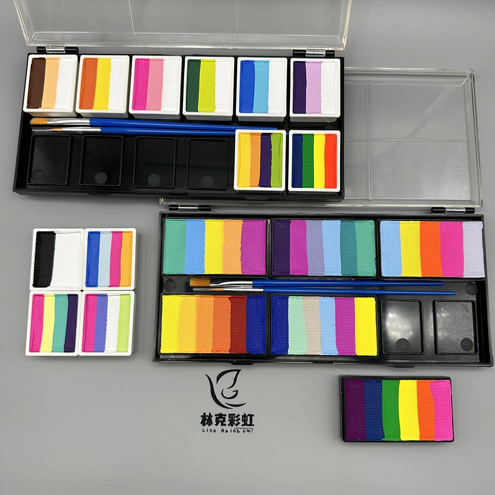 12 Color Face Painting Body Art Makeup With Brush Palette Bride Modeling Role Play Halloween Grimace 4