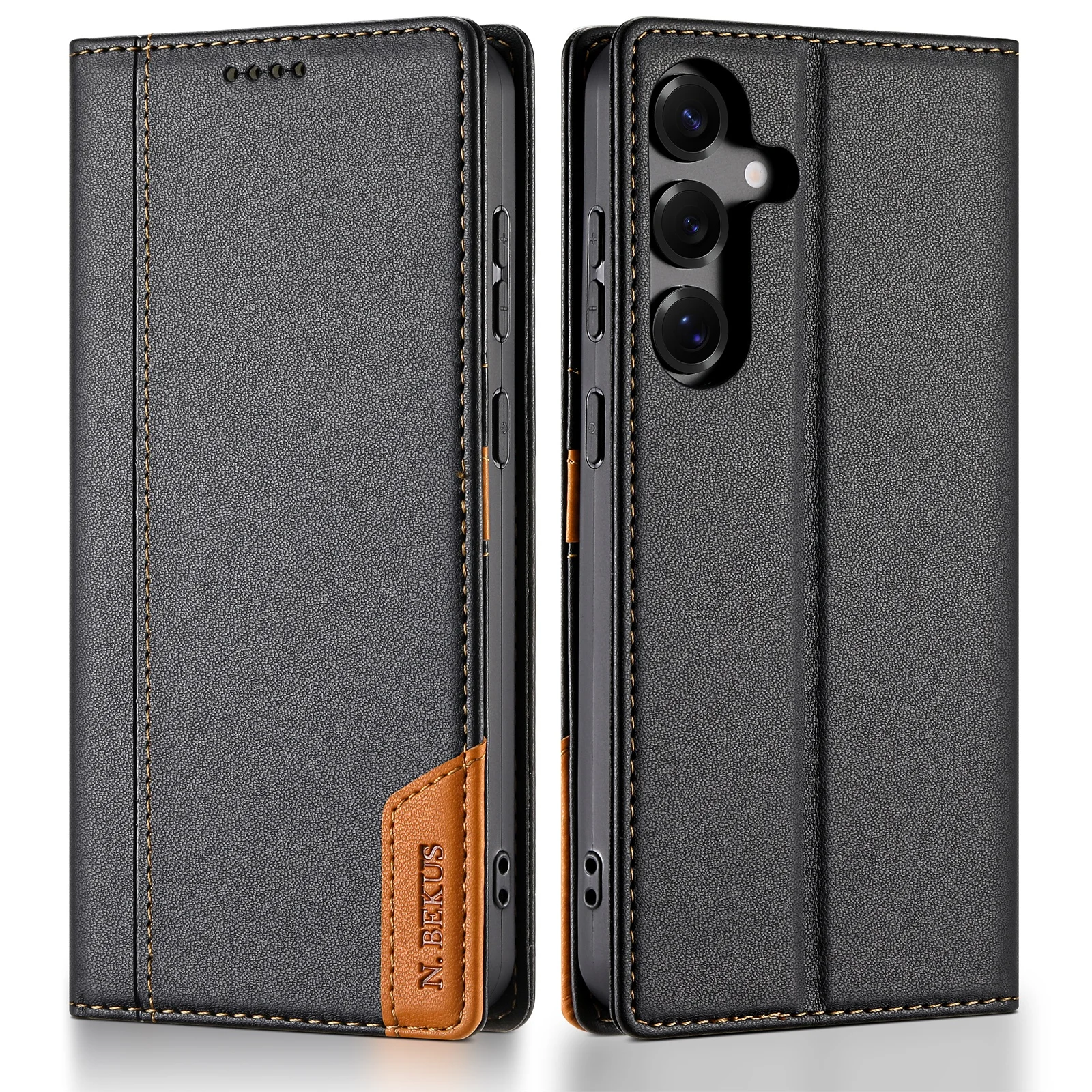 Leather Magnetic Card Holder Wallet with RFID Protection