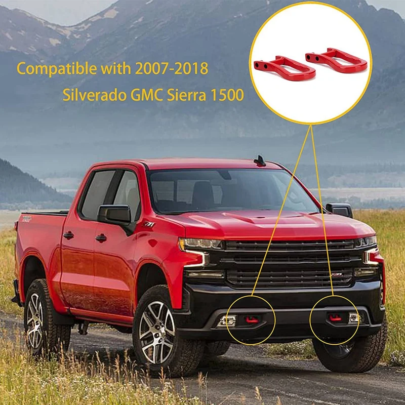 

Комплект красных буксирных крючков для Chevrolet Silverado 1500 GMC Sierra 1500 84192871, запасные части, аксессуары