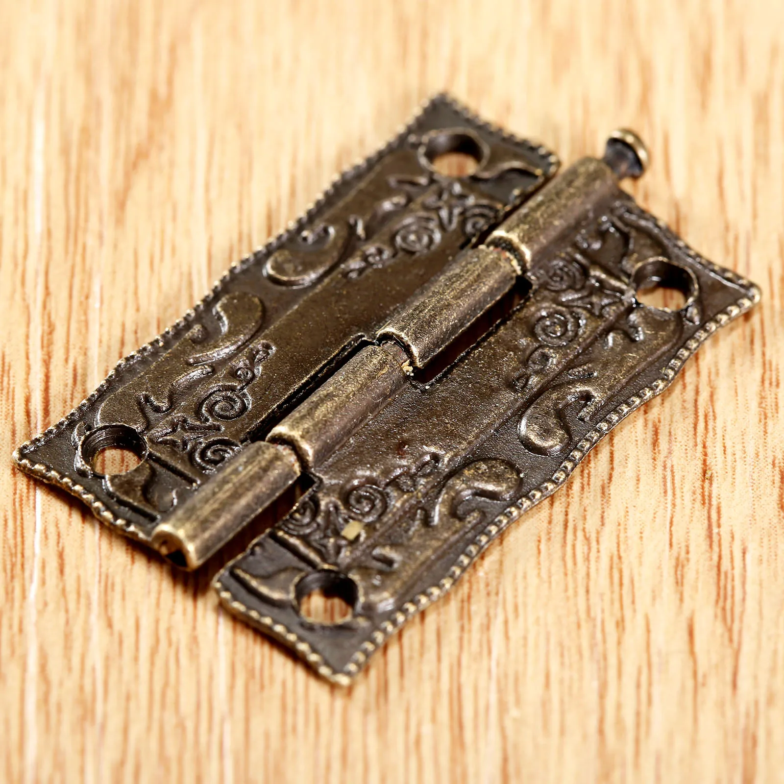 Cabinet Door Furniture Hinge 36*23mm Jewelry Wood Boxes Decorative Hinges Furniture Fittings 2pcs +Screws +Storage Box