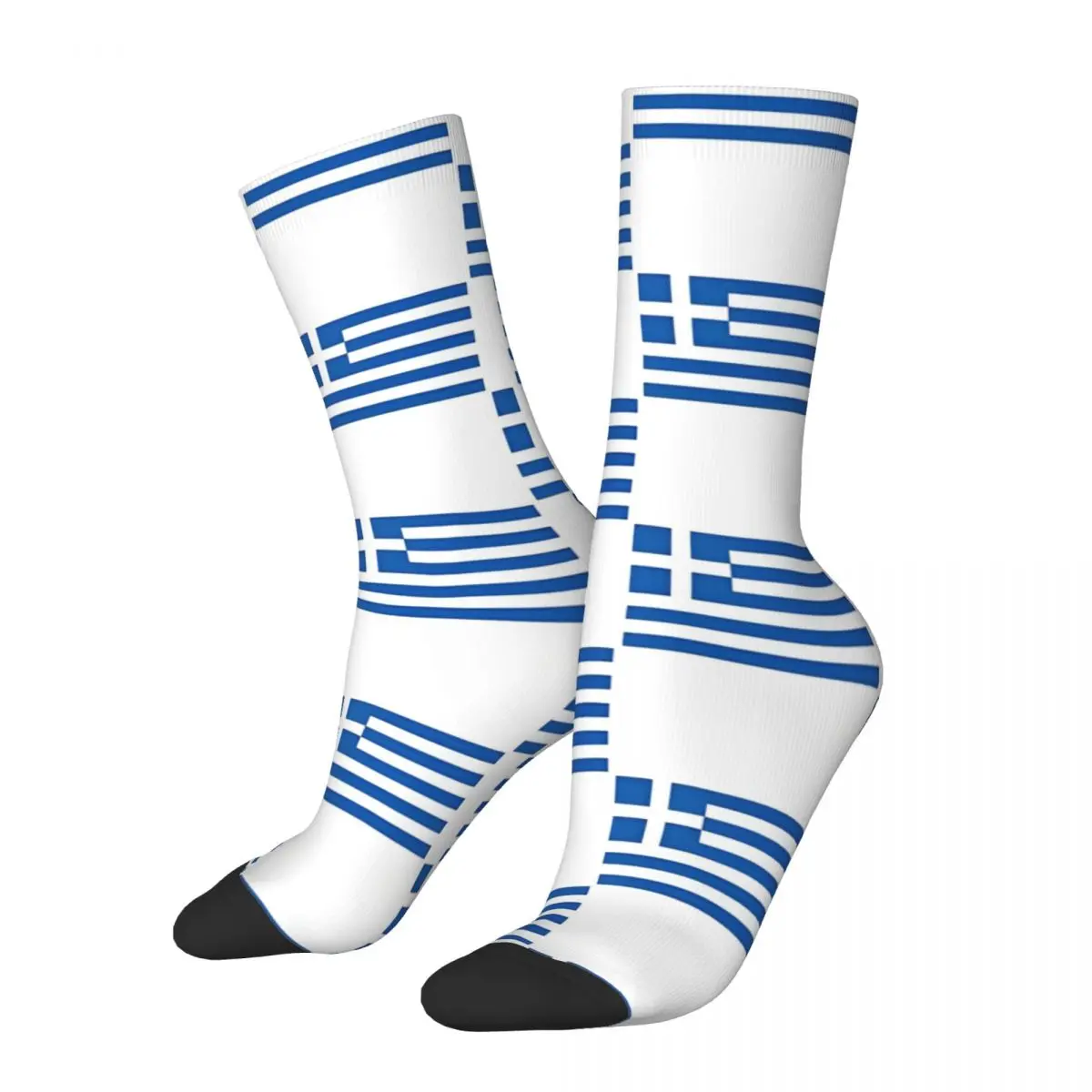 

Funny Crazy compression Sock for Men Greek National Flag Hip Hop Harajuku National Flag Happy Quality Pattern Boys Crew Sock