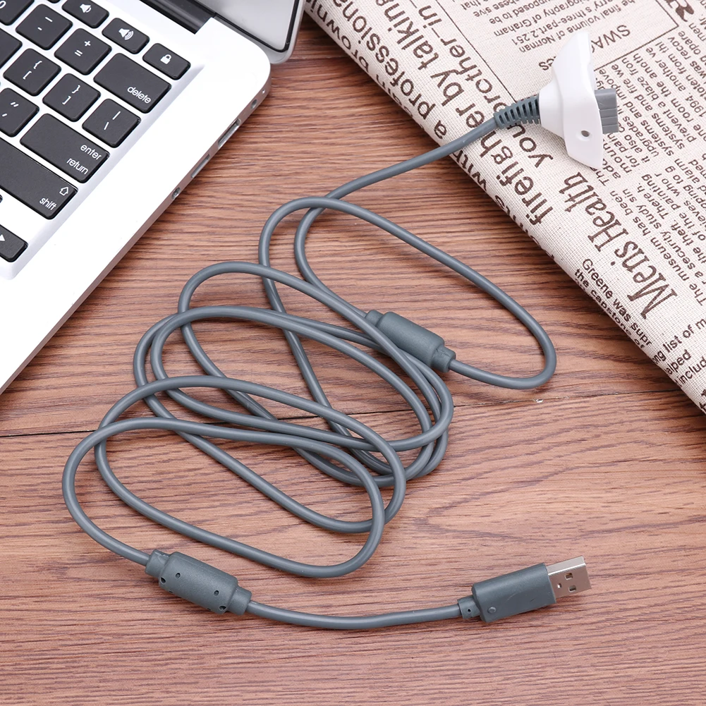 1.8m USB Charging Cable Double Magnetic Ring Playback Charging Cable Game Accessories for Xbox 360 Wireless Game Controller