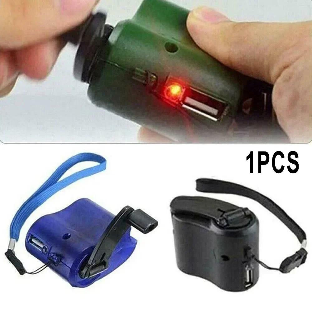 Hand Cranked Generator 1PCS Hand Crank Phone Charger ABS 300MA-600MA 5.5V 180mm Rope Length Mini Manual Generator for Travel Outdoor Activities
