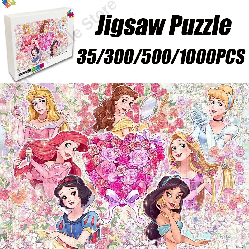 Disney Princess Snow White Puzzle Disney 35/300/500/1000 Pieces Puzzle Toy Children's Wooden Puzzle Educational Toys for Kids