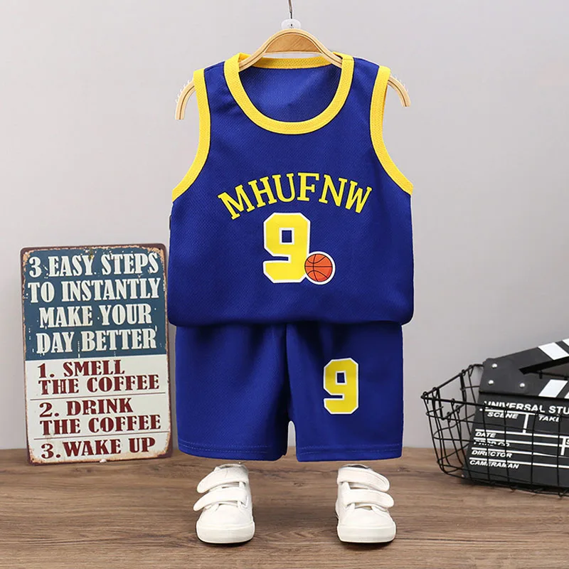 Children's Ball Suit Suit Summer Sports Boys Middle And Large Children Vest Shorts Ball Clothes Baby Quick Dry Children's Clothi