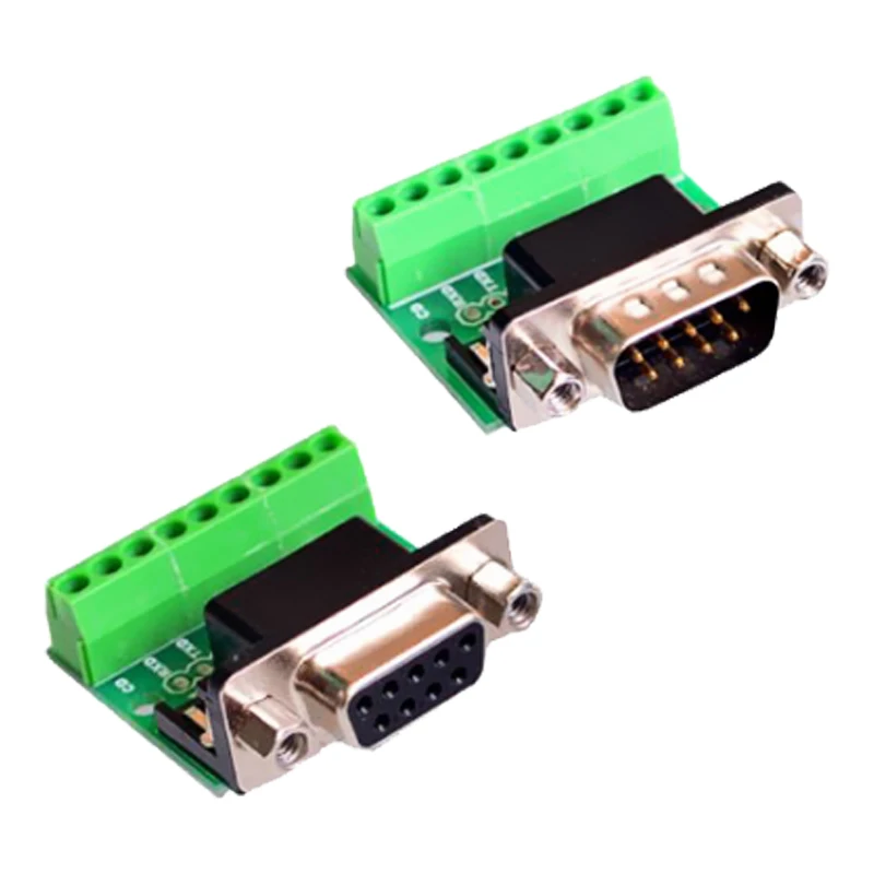 9pin Solderless Connectors DB9 RS232 Serial to Terminal Female Male Adapter Connector Breakout Board