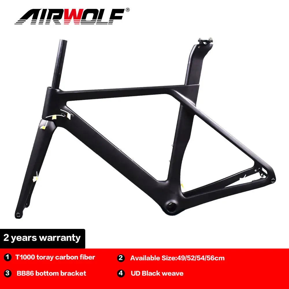 

Airwolf 700C Carbon Road Bike Frame 49/52/54/56cm Road Bicycle Frame Max 700*32C Tires Disc Brake Bicycle Carbon Disc Frames