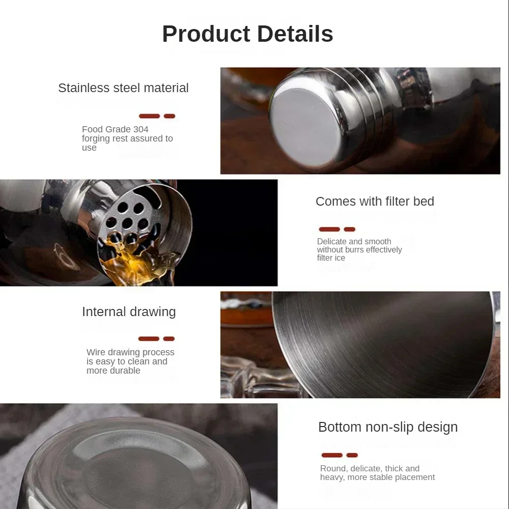 Cocktail Shaker Bartender Tool Stainless Steel Cobbler Shaker Wine Mixer Martini Drinking Bar Party Accessories 350/550ml/750ml