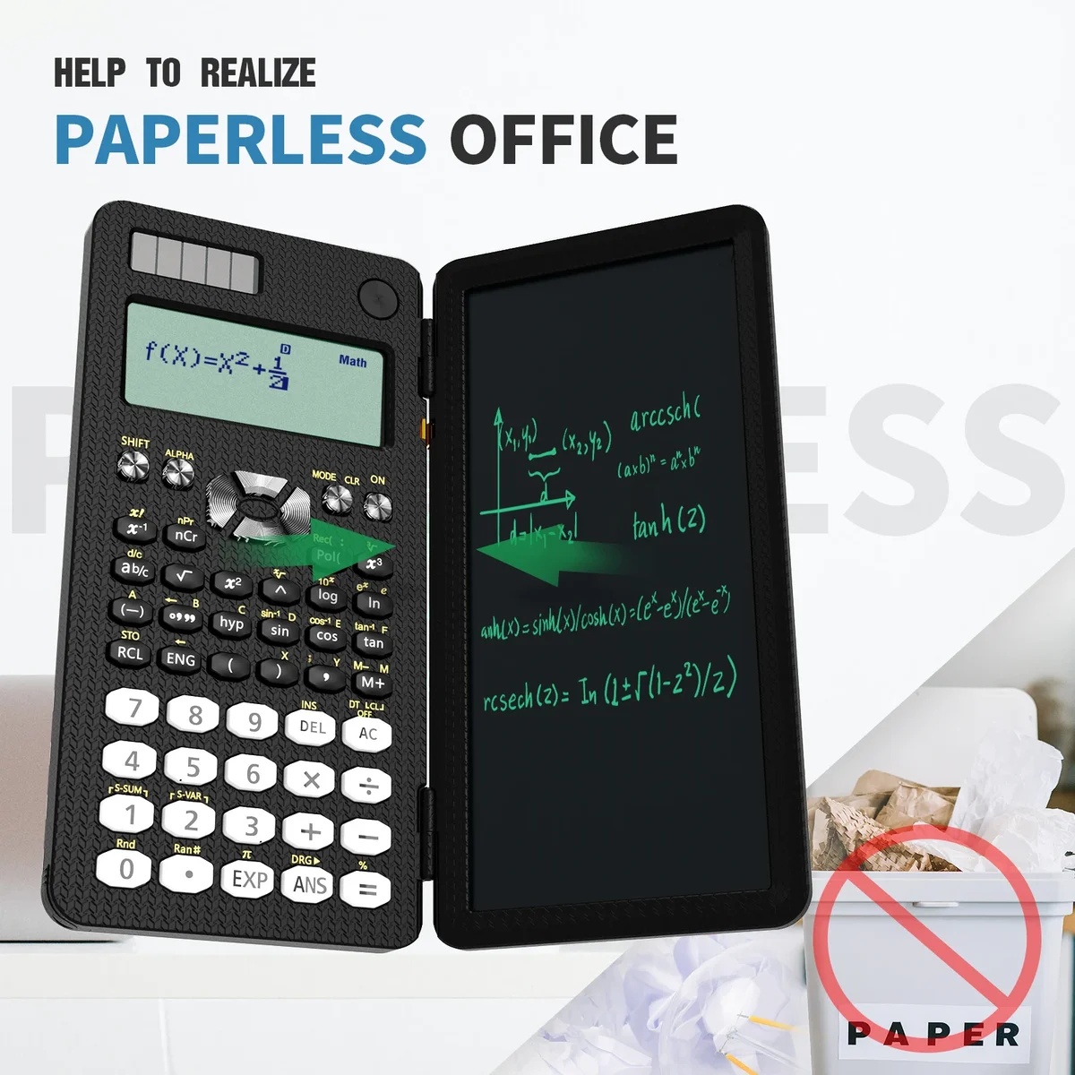 Mini Scientific Calculator with Writing Tablet Calculators Notepad Memo Office Electronics School Supplies 991es Ms EX 82ms NEW — view 4