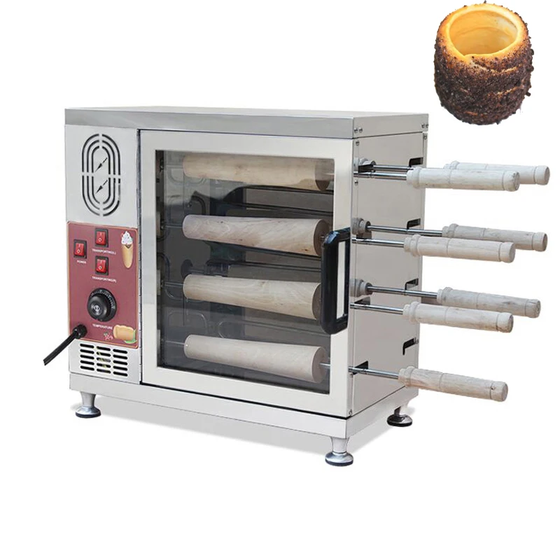 

Chimney Cake Roll Machine 8 Roller Hungarian Funnel Kurtos Kalacs Making Oven Stainless Steel Chimney Cake Baking Machine