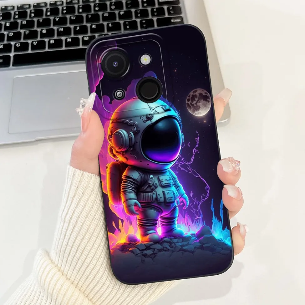 Cute Cat & Floral Silicone Phone Case - Stylish Protective Bumper