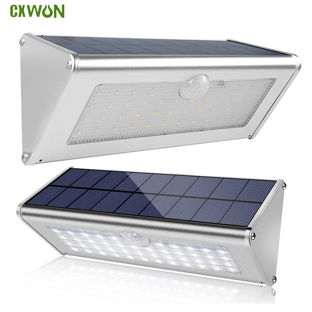 Luz Solar Luces Solares Para Exterior Jardin Sensor De Movimiento De  Movimiento Para Jardín Al Aire Libre, Lámpara De Pared De Aluminio Con  Alimentación Luces Solares LED 24/48/60, Resistente Al Agua,focos Solares 