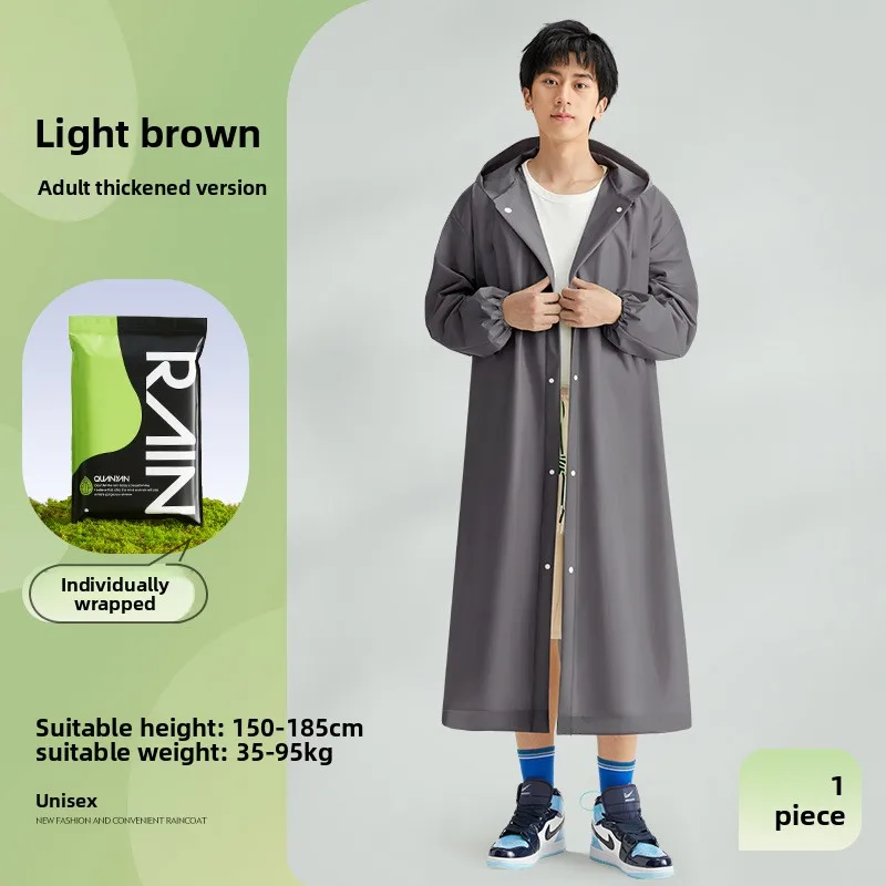 Imperméable long épais réutilisable pour adultes, portable, une pièce, imperméable, pour la randonnée en plein air, pour les voyages