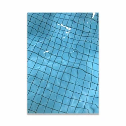 Modern Abstract Blue Pool Grid Canvas Art - 50x70cm  No Frame (Picture)