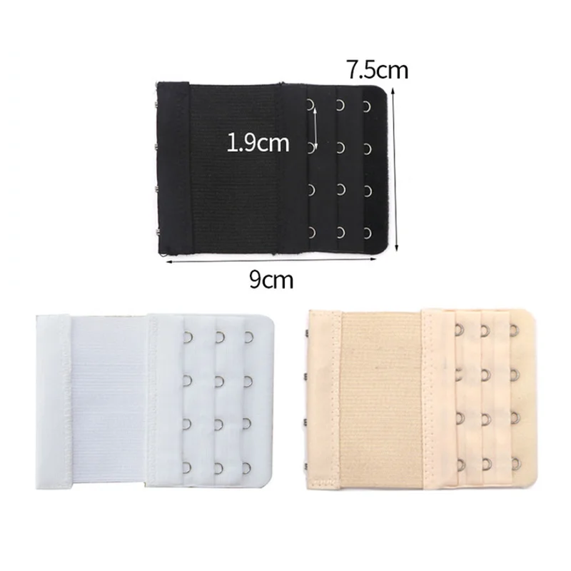 Bra extender 3pcs adjustable belt buckle nylon elastic hook clip for women