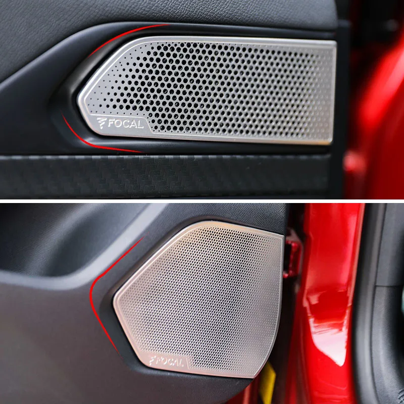 

Door Horn Speaker Cover Decoration Protective Stainless Steel Shell For Peugeot 508l Interior Accessories Trim