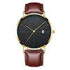 Men Watch Luxury Set Fashion Business Brown Quartz Wrist Watches for Men Gift Set Creative Waterproof Quartz Classic Watch 5