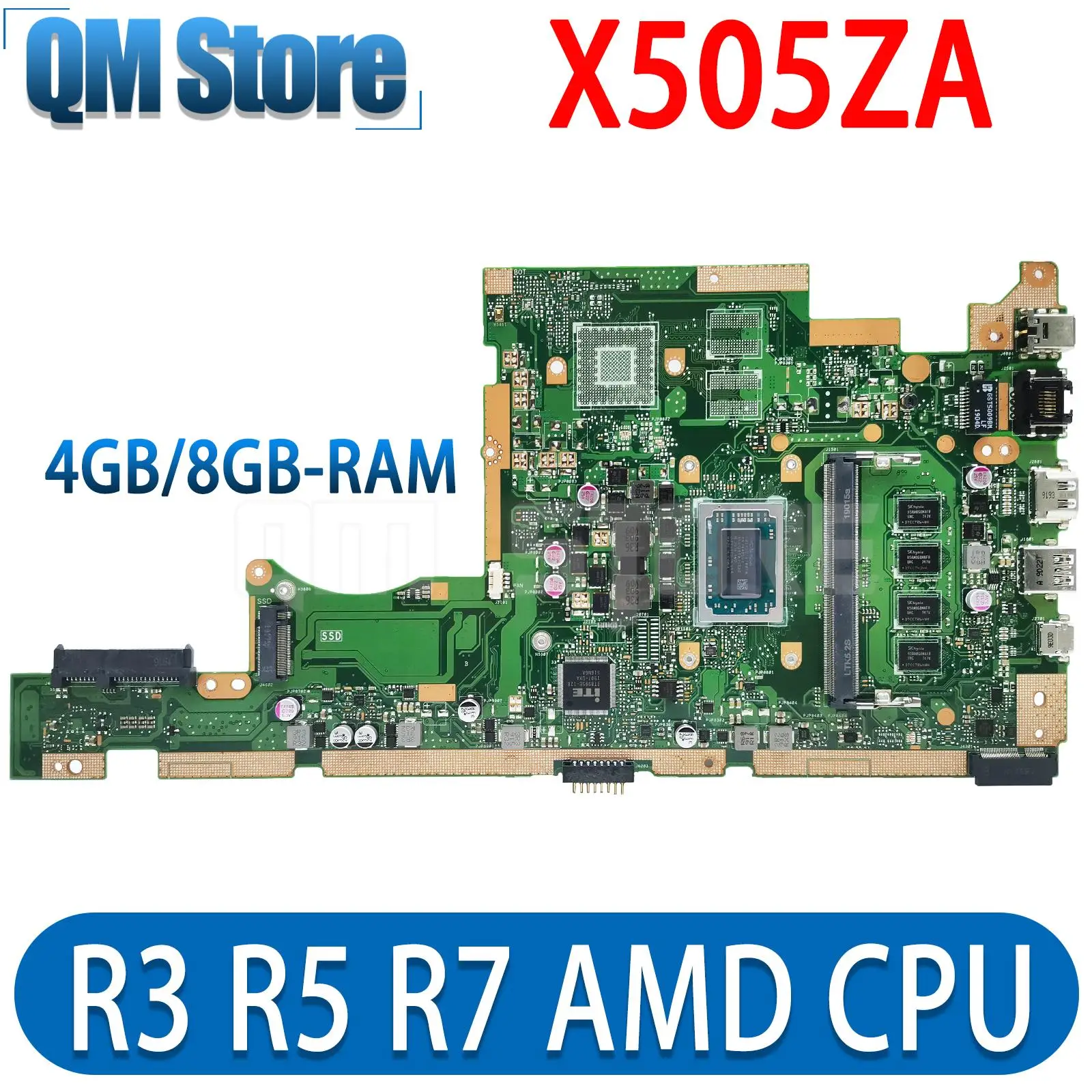 

Материнская плата ASUS X505ZA X505Z F505Z K505Z A505Z RX505Z материнская плата для ноутбука R3 R5 R7 UMA RAM-4GB/8 ГБ