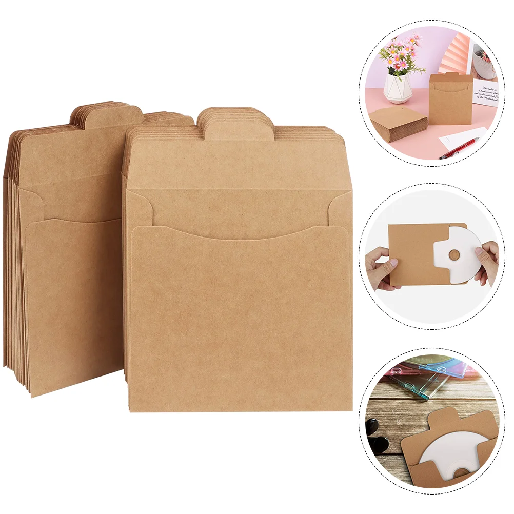 

Multi-function Kraft Brown Paper Bag Packing Cardboard Bags Coin Envelopes CD File Pouches