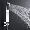 Stainles Steel 304 16inch 40cm Square Bluetooth Music LED Shower Head Panel Set Spray Rainfall Steam Thermostatic Mixer Faucet 4