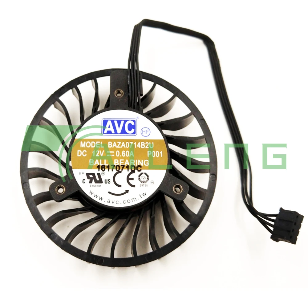 BAZA0714B2U AVC DC 12V 0.6A P4000 M4000 그래픽 카드용 4라인 VGA 냉각 팬의 새로운 기능