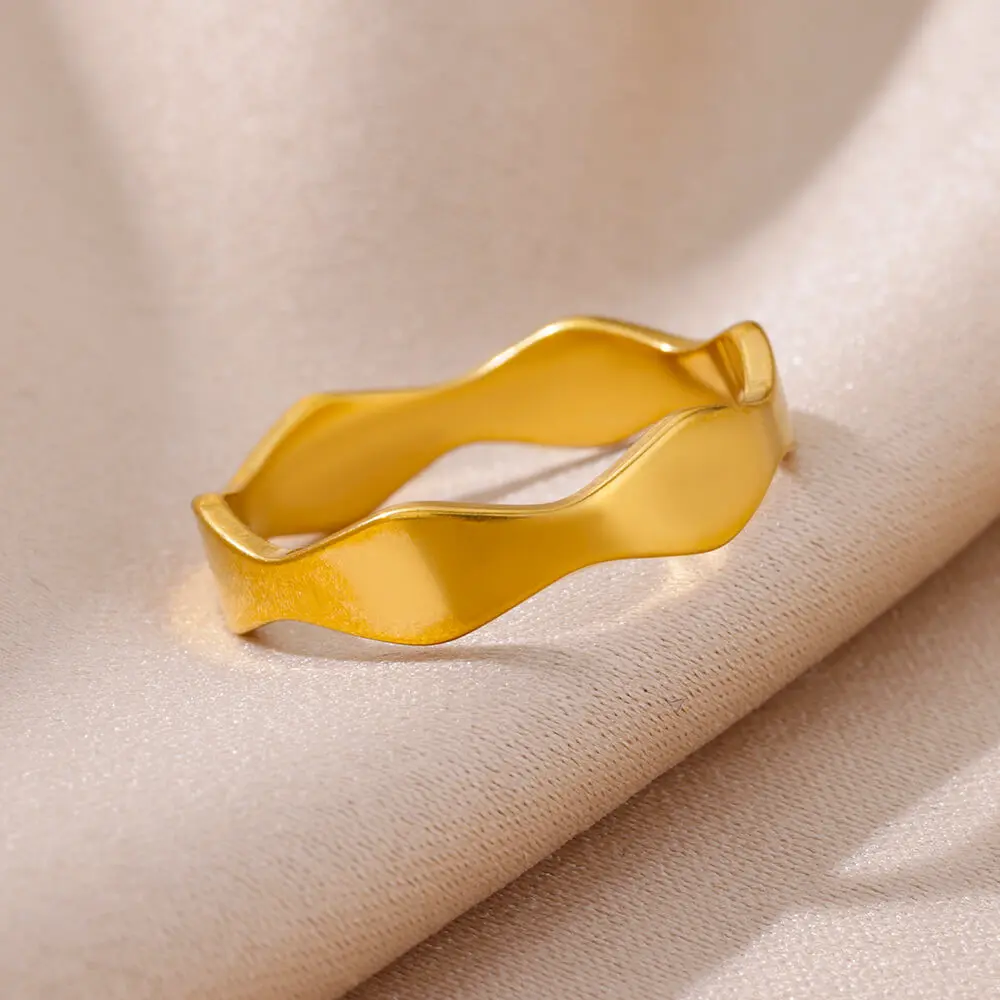 Stainless Steel Geometric Rings Waterproof Certified