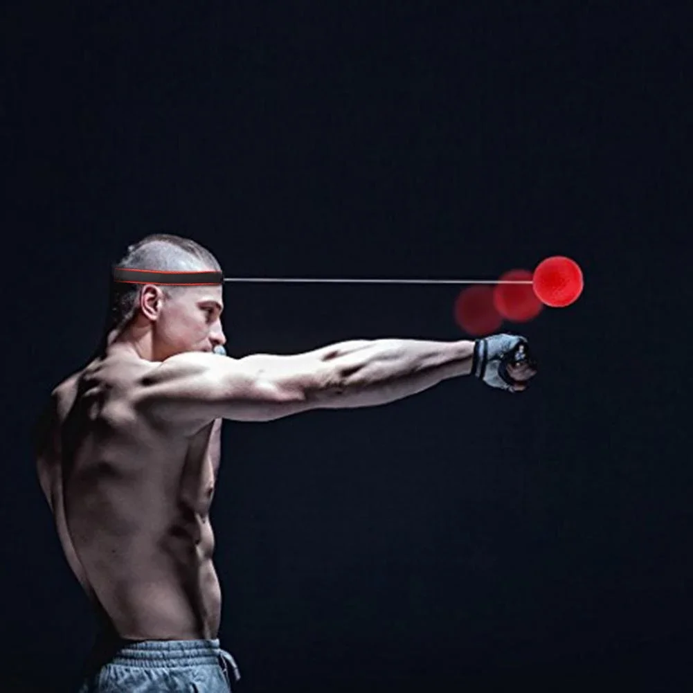 PU Rubber Boxing Head Ball Adjustable Head-mounted Boxing Speed Ball Sanda Training Hand Eye Reaction Fitness Equipment