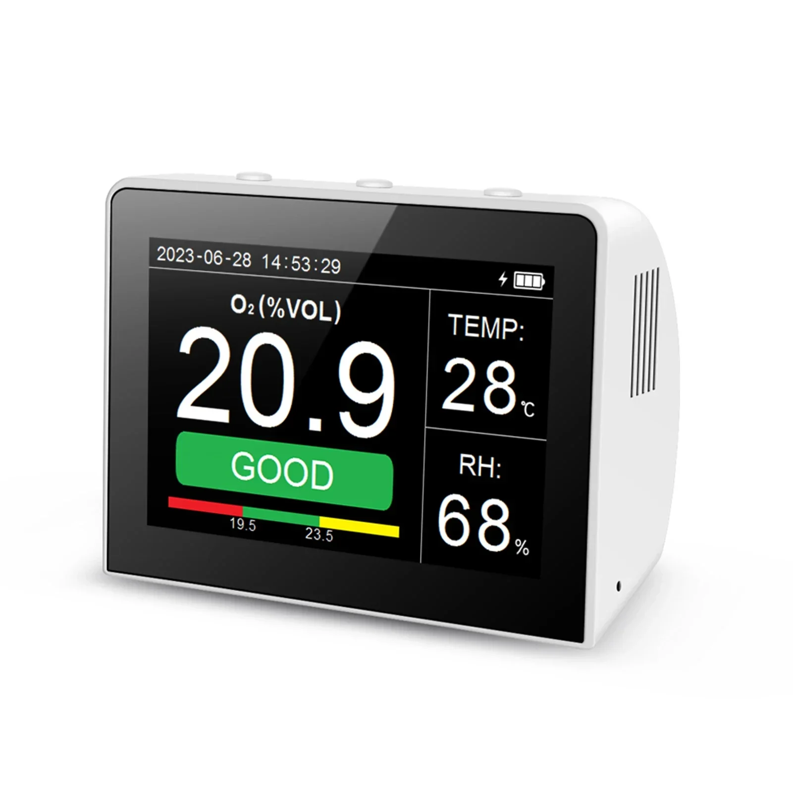 

3 in 1 Multifunctional Air Quality Detector 3.5-inch Digital Temperature Humidity Monitor Indoor/Outdoor O2 Meter Tester
