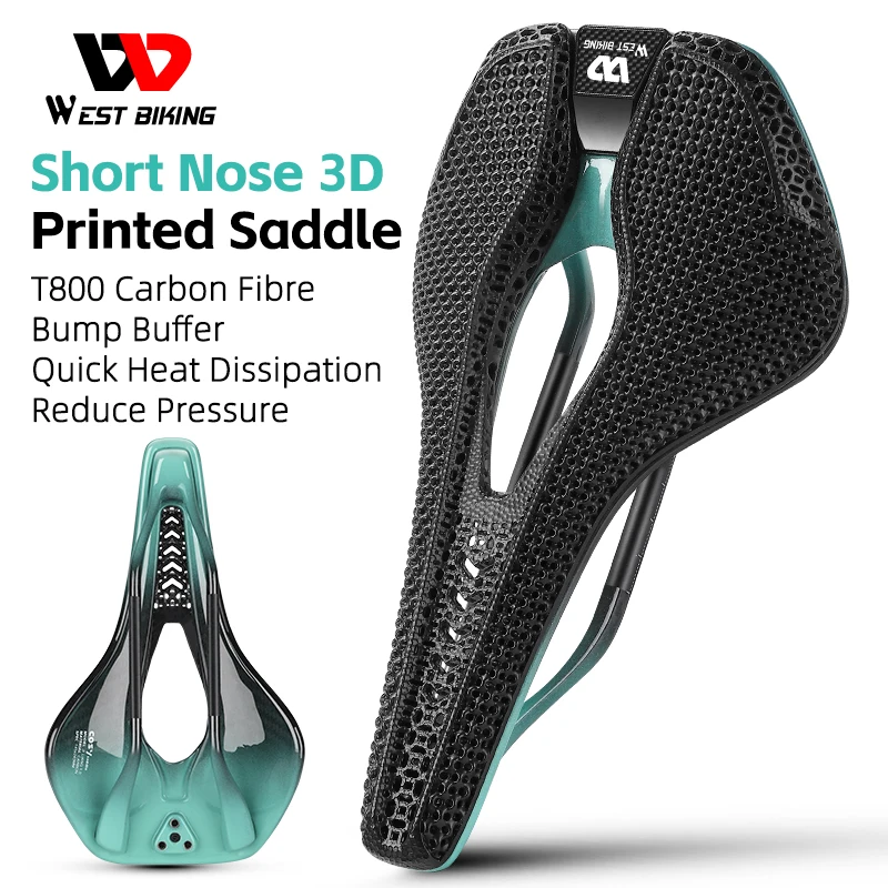 

WEST BIKING Carbon 3D Printed Bike Saddle Ultralight Racing Bike Painless Saddle for Men Women Triathlon Road MTB Bike Seat