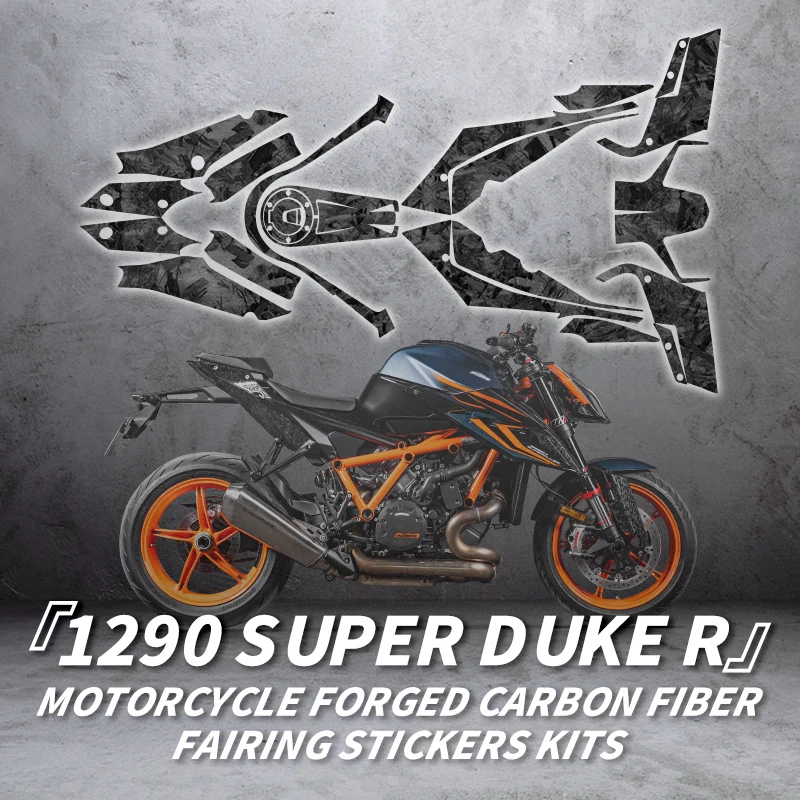 Use For KTM 1290 Super Duke R Bike Accessories Paint Area Forged Carbon Fiber Fairing Of Motorcycle Body Decoration And Refit 12 constellation dazzle stickers motorcycle super reflective car window oil tank cover decals electric car decoration stickers
