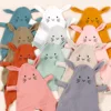 New Baby Cotton Comforter Blanket Cute Cats Newborn Sleeping Dolls Rabbit Ears Sleep Toy Soothe Appease Towel Bibs Saliva Towel 5