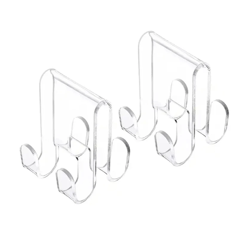 

Clear Towel Hanger Acrylic Bathrobe Attachments Space Saving Shower Door Hook