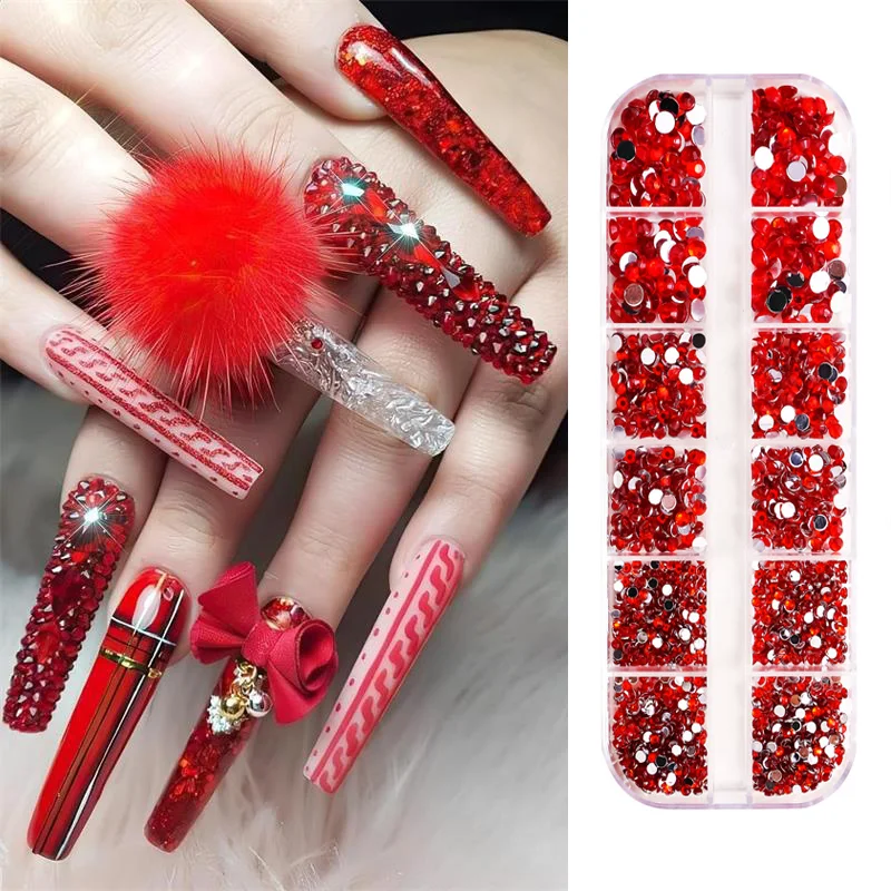 Deluxe Nail Art Rhinestones Kit with Storage Organizer for Stunning Holiday Designs