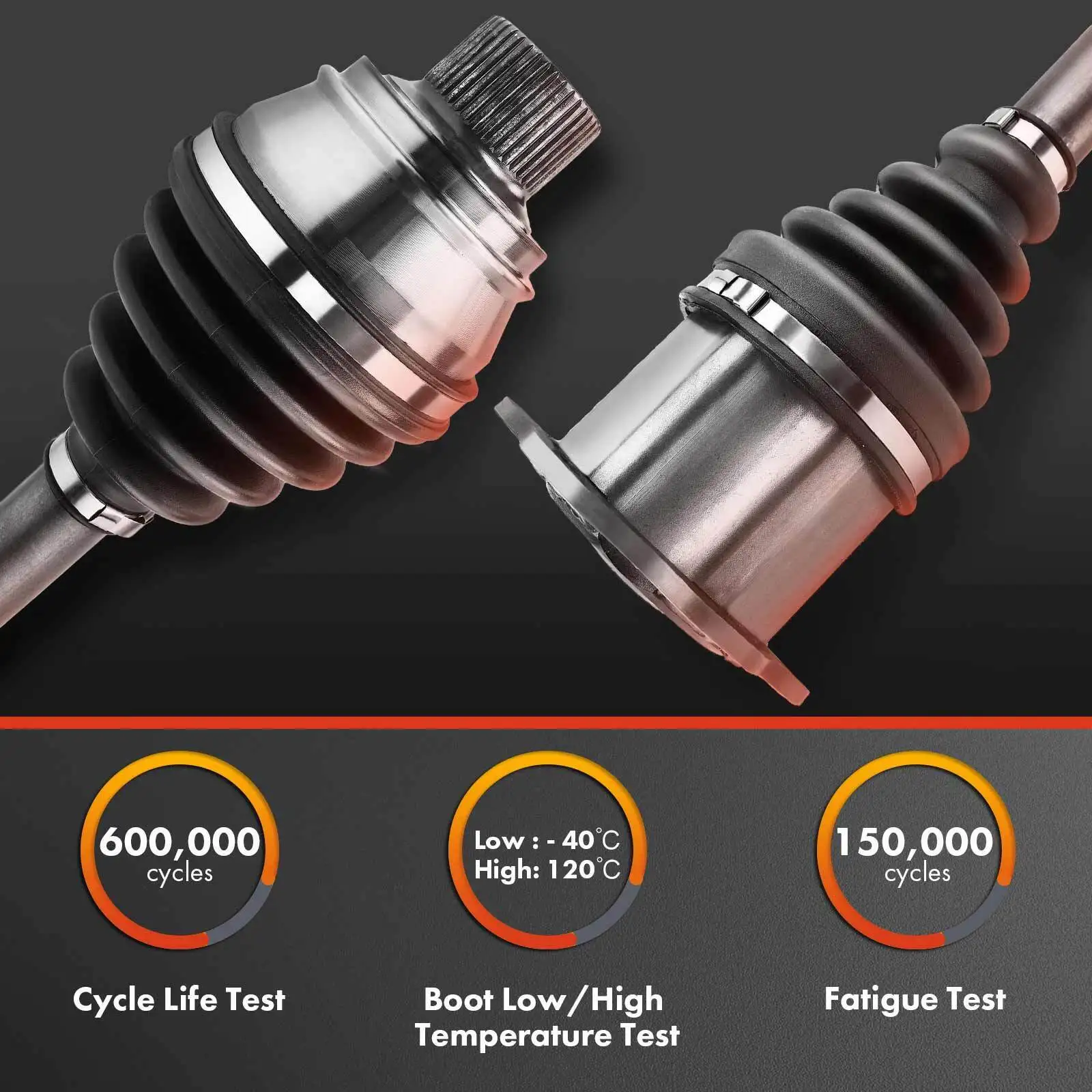 2x Front Left & Right CV Axle Assembly For Porsche Cayenne 11-21 Automatic Trans 95834903800, 95834903801, 95834903802