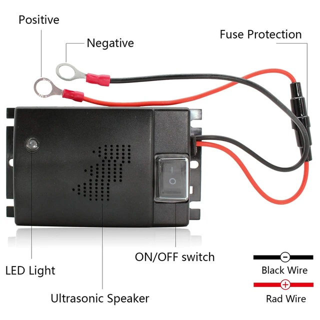 Car Ultrasound Mouse Repeller Smart Sensor Trucks Safety Alert Device Circuit Protection Self-Check Low Power Rodent Repeller 4