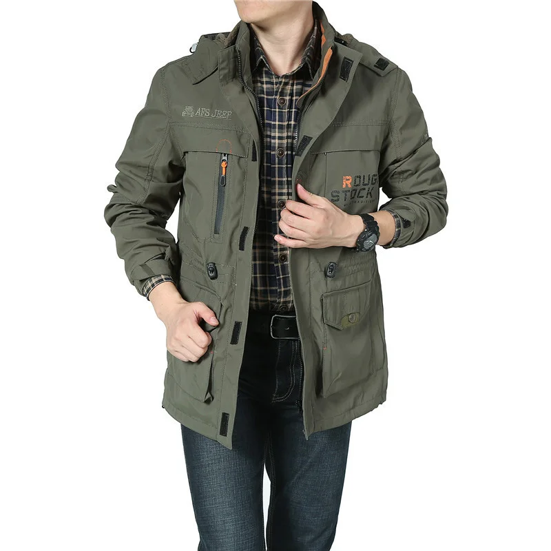 

Flight Clothes Waterproof Hood Skin Windbreaker Coat Climbing Jacket Shell Men's Pilot Tactical Military Field Soft Army