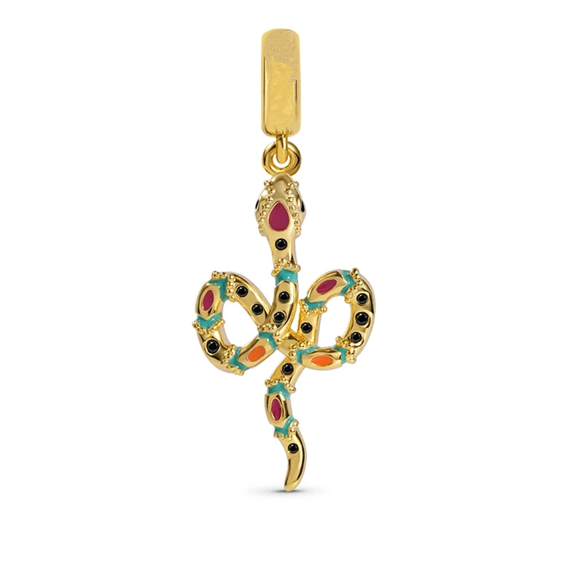 New Gold Plated Series Scarab Snake Phoenix Charm Beads Fit Original 925 Sterling Silver Bracelet DIY Women Fashion Jewelry Gift 3
