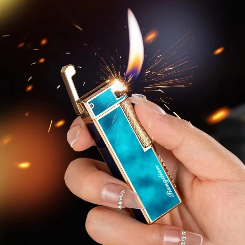 RetroMetalHighDefinitionResinButaneGasLighterSideslipGrinding