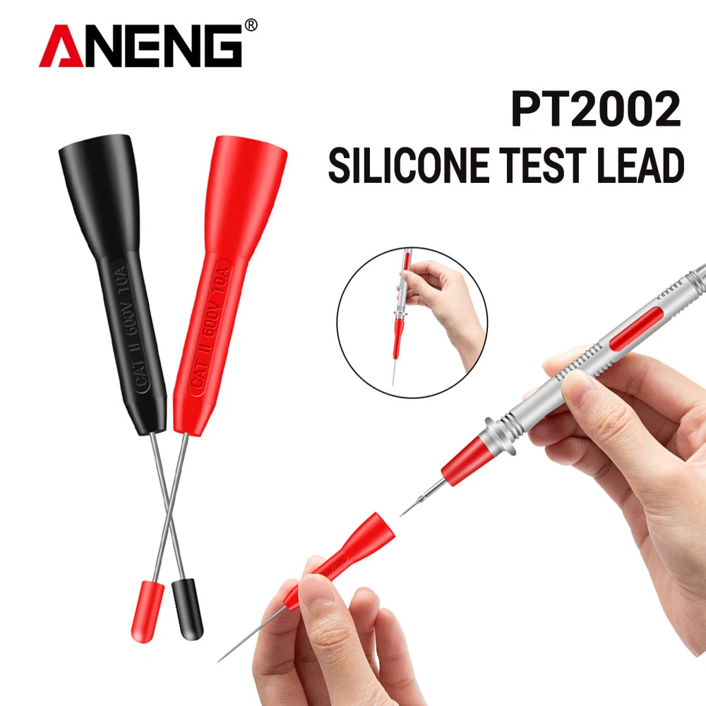 ANENG PT2002 1mm Pin Insulation Piercing Needle Non Destructive Multimeter Test Probe 10A 600V For 2mm Test Lead