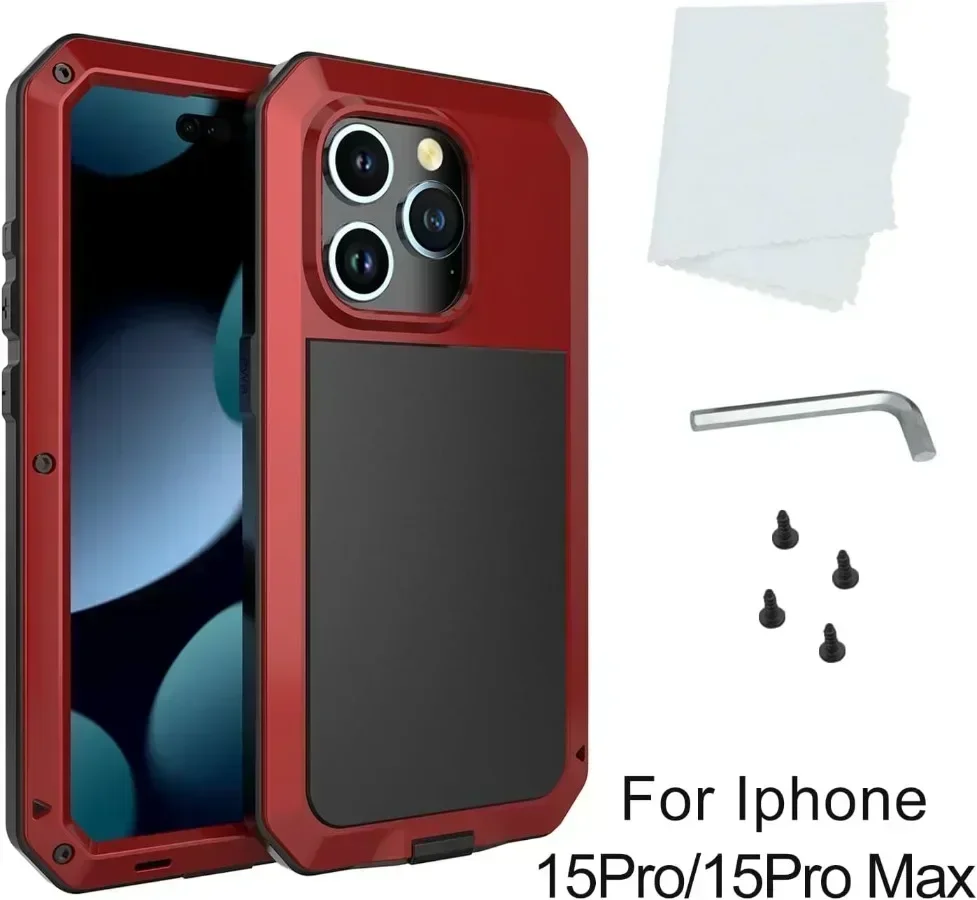 Tank Armor Metal Case with Aluminum Screw and Shockproof Glass Screen
